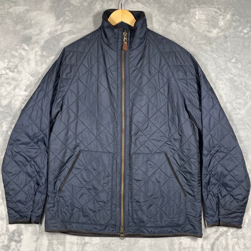 Polo Ralph Lauren Mens Navy Blue Diamond Quilted Fleece Lined Jacket Large 3834